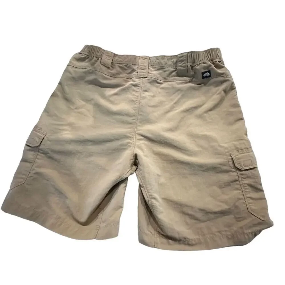 The North Face Men's Cargo‎ Shorts Khaki Size L Casual side Elastic in Waistband